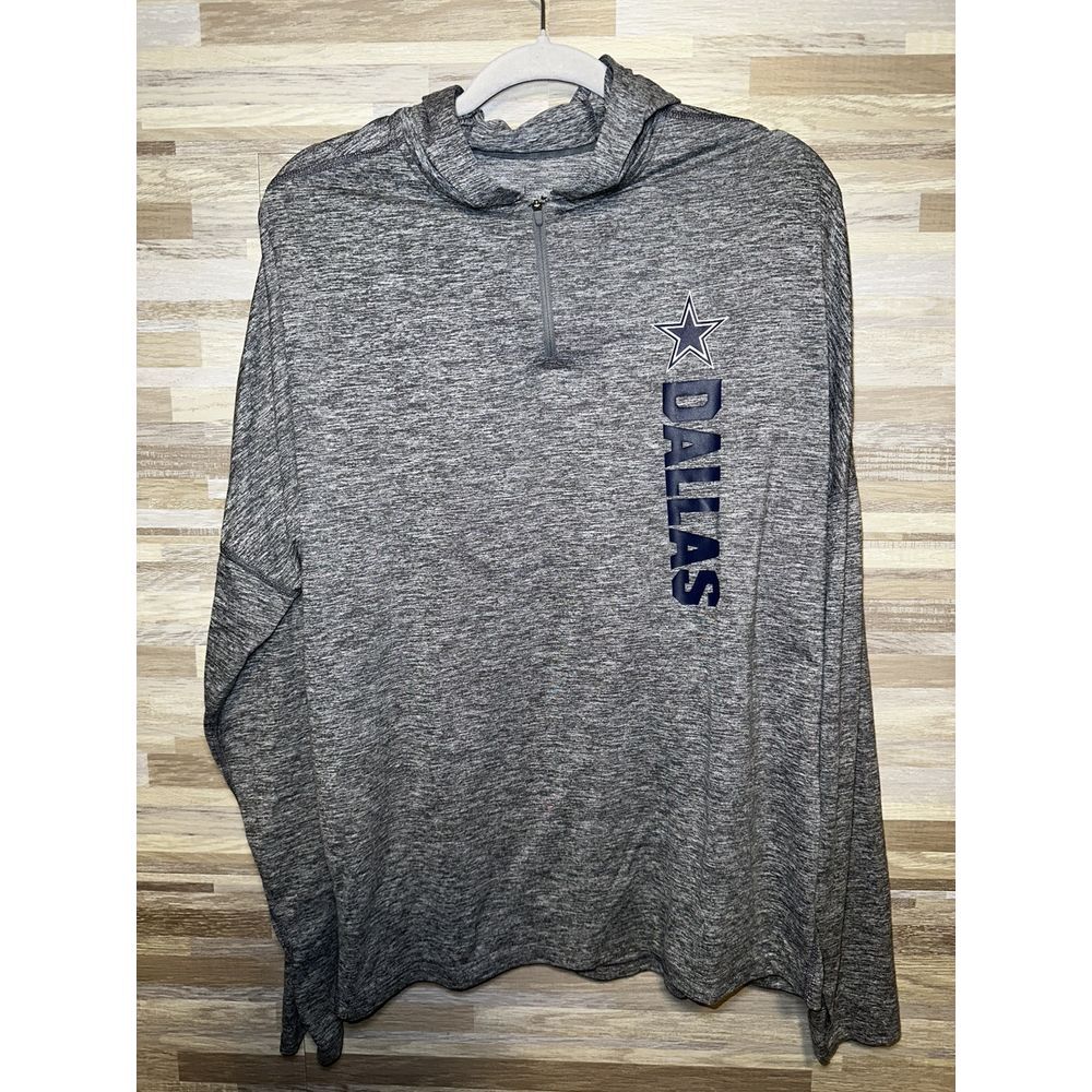 MEN'S NIKE DALLAS COWBOYS Grey LONG SLEEVE QUARTER ZIP TOP XL  DRI-FIT #C